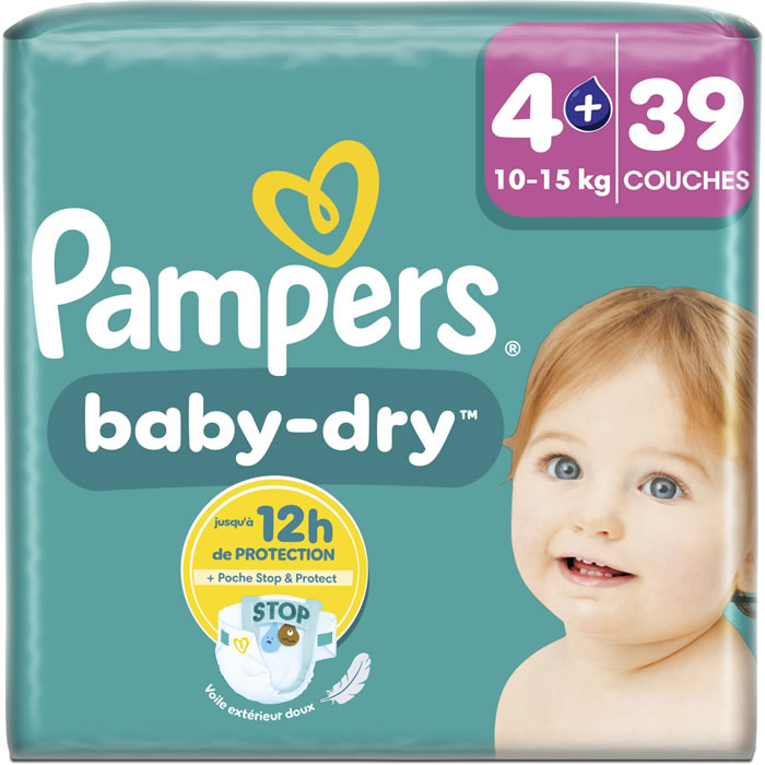 PAMPERS Baby-Dry Couches taille 4+ (10-15 kg)