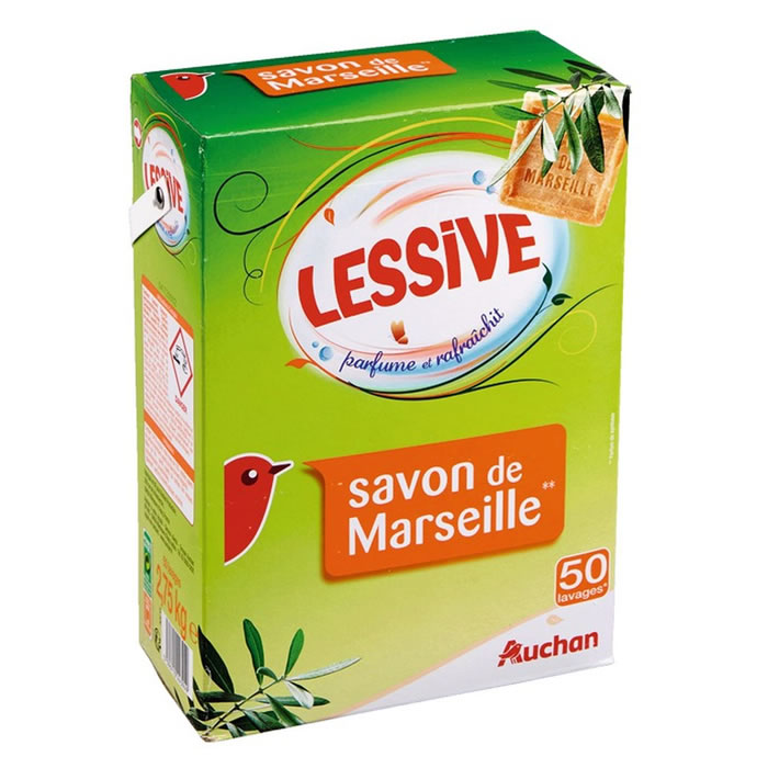 AUCHAN Lessive en poudre savon de Marseille
