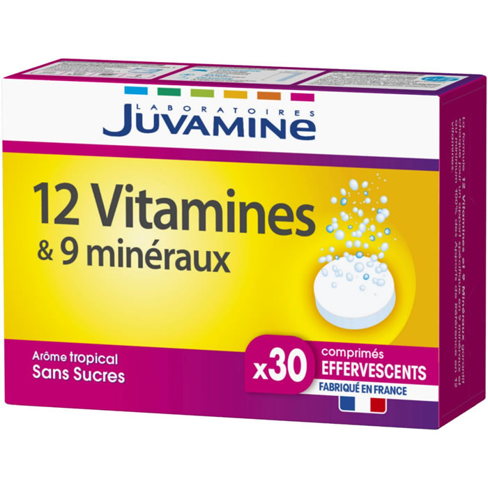 JUVAMINE Complément alimentaire 12 vitamines, 9 minéraux sans sucres