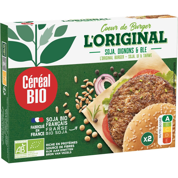 CEREAL BIO Coeur de burger soja, blé et oignons bio