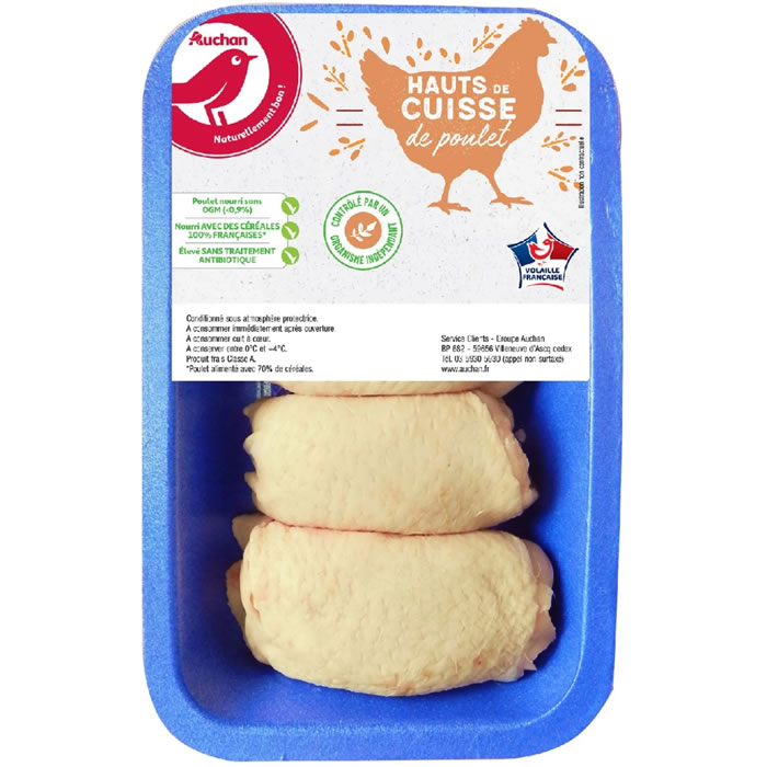 AUCHAN Hauts de cuisses de poulet jaune