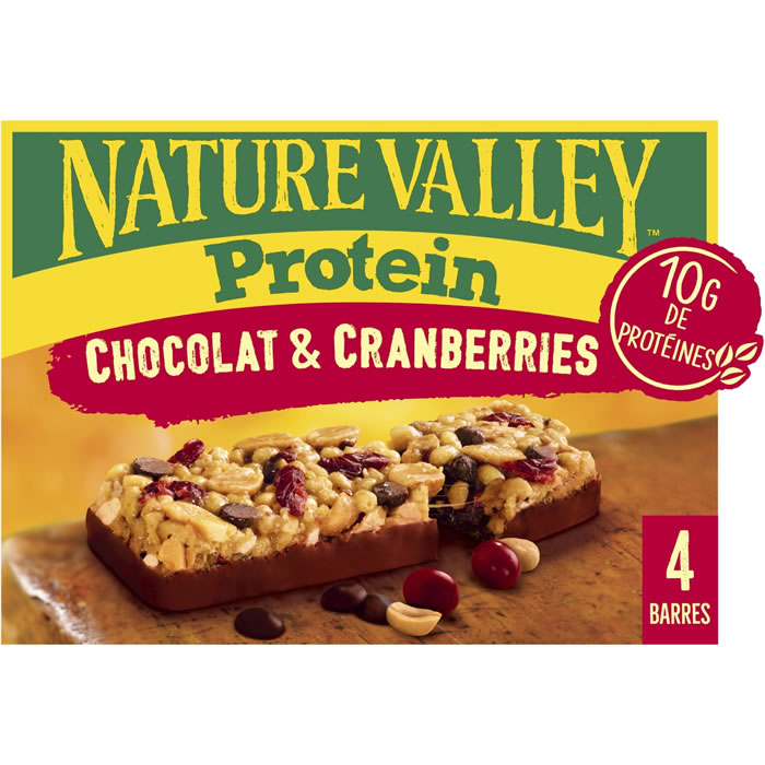 NATURE VALLEY Protein Barres céréalières au chocolat et cranberries