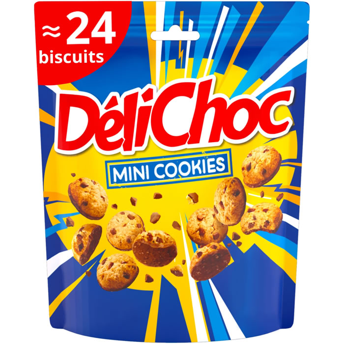 DELACRE Délichoc Mini cookies aux pépites de chocolat au lait