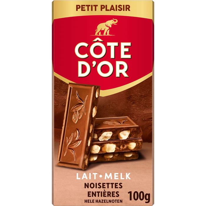 CÔTE D'OR Tablette de chocolat au lait avec noisettes entières