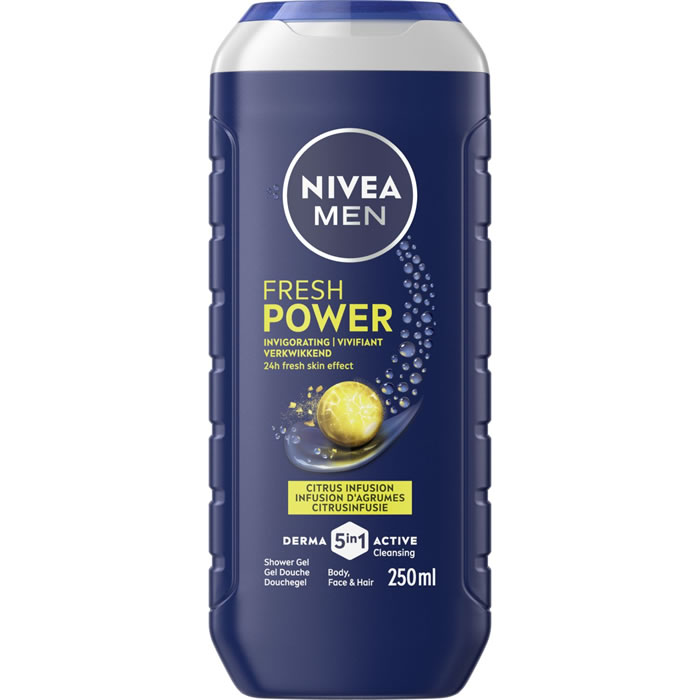 NIVEA Men Gel douche homme 5en1 fraîcheur 24h aux agrumes