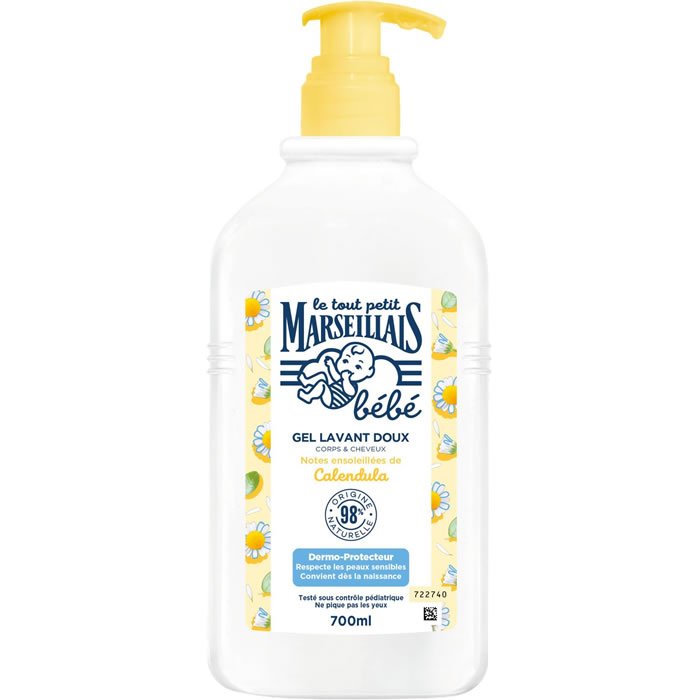 LE PETIT MARSEILLAIS Bébé Gel douche et shampoing 2en1 doux au calendula
