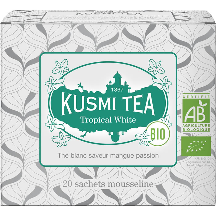 KUSMI TEA Tropical white Thé blanc saveur mangue passion bio