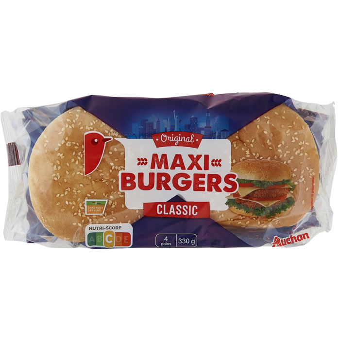 AUCHAN Pains hamburgers maxi