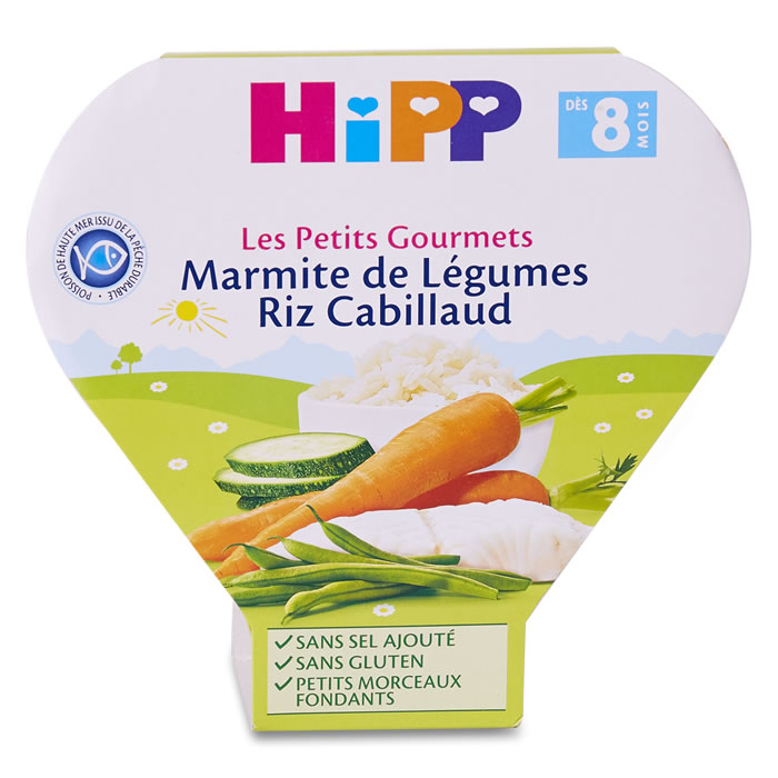 HIPP Marmite de légumes riz cabillaud dès 8 mois