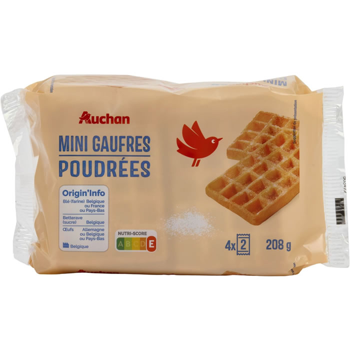 AUCHAN Gaufres poudrées moelleuses