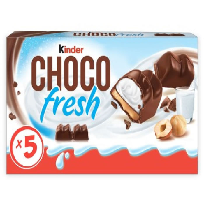 KINDER Chocofresh Chocolat supérieur au lait fourré lait et noisette