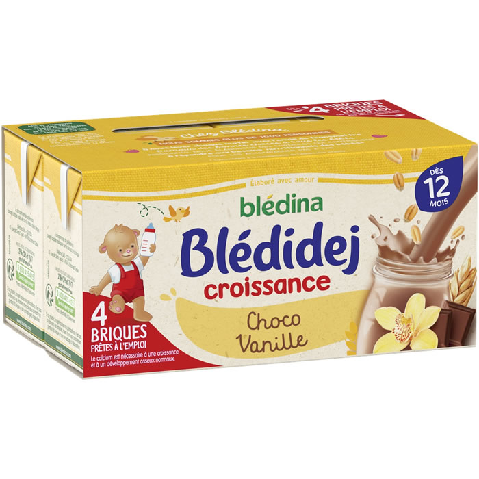 BLEDINA Blédidej Céréales lactées chocolat et vanille dès 12 mois