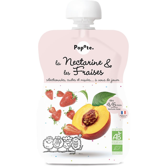 POPOTE Dessert nectarine et fraises dès 4 mois