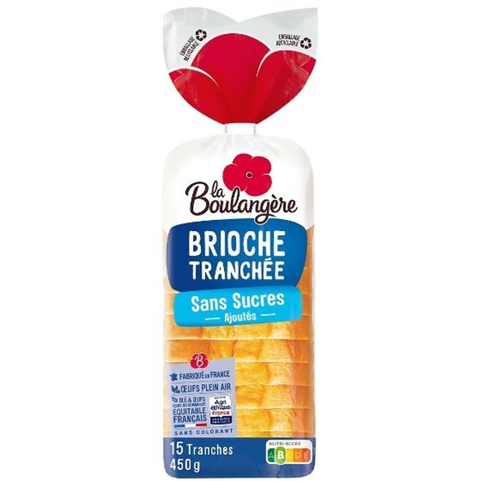 LA BOULANGERE Brioche tranchée nature sans sucres ajoutés