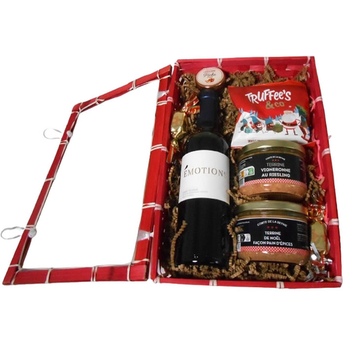 COMTE DE LA SEYNIE Coffret de terrines, truffes et vin rouge