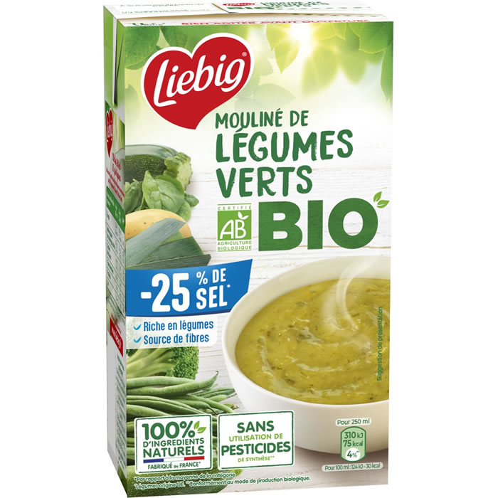 LIEBIG Soupe mouliné de légumes verts -25% de sel bio