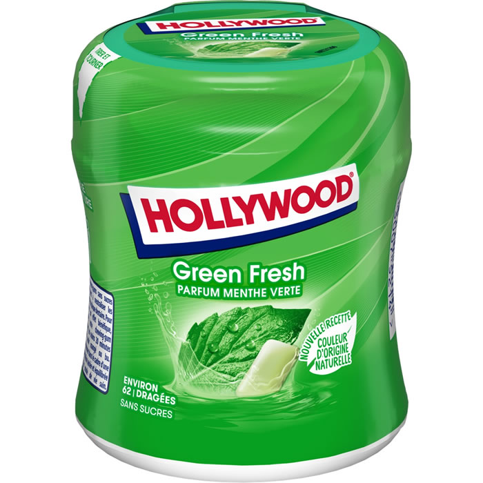 HOLLYWOOD Green fresh Chewing-gum à la menthe verte