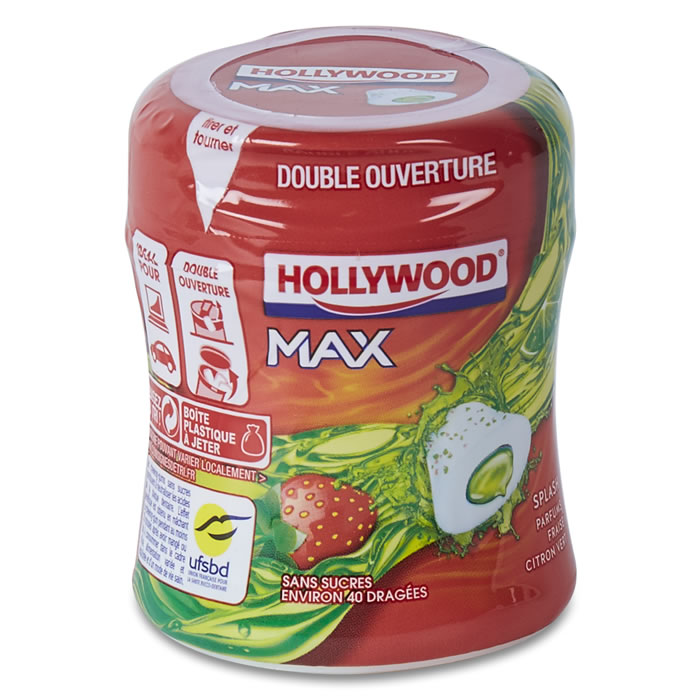HOLLYWOOD Max Chewing-gum à la Fraise et Citron vert