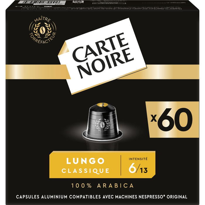 CARTE NOIRE Capsules de café allongé classique N°6