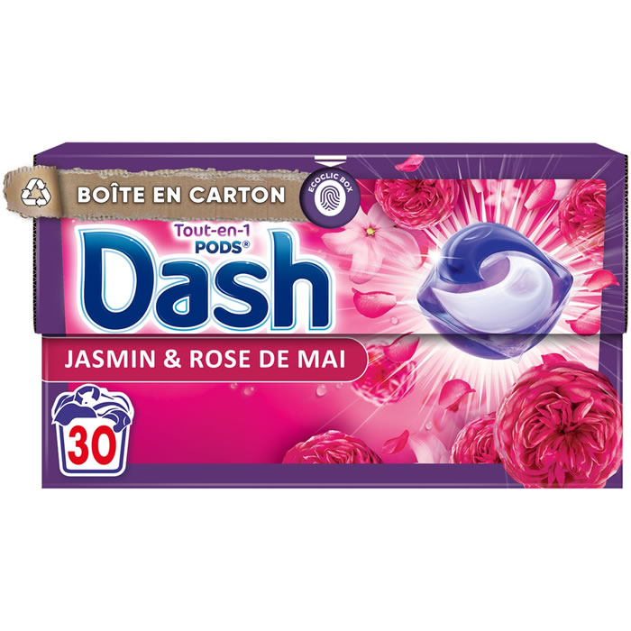 DASH La Sélection Lenor Lessive capsules jasmin et rose de mai