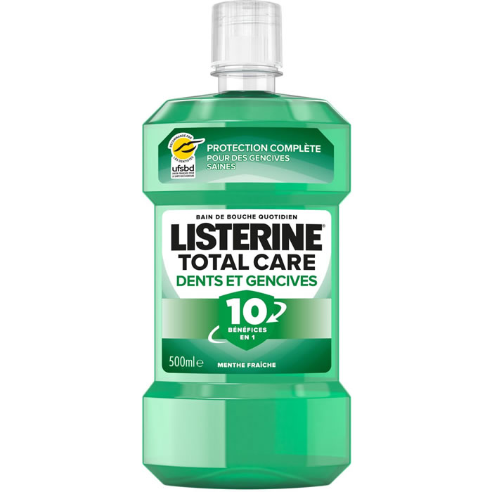 LISTERINE Bain de bouche protection dents et gencives menthe