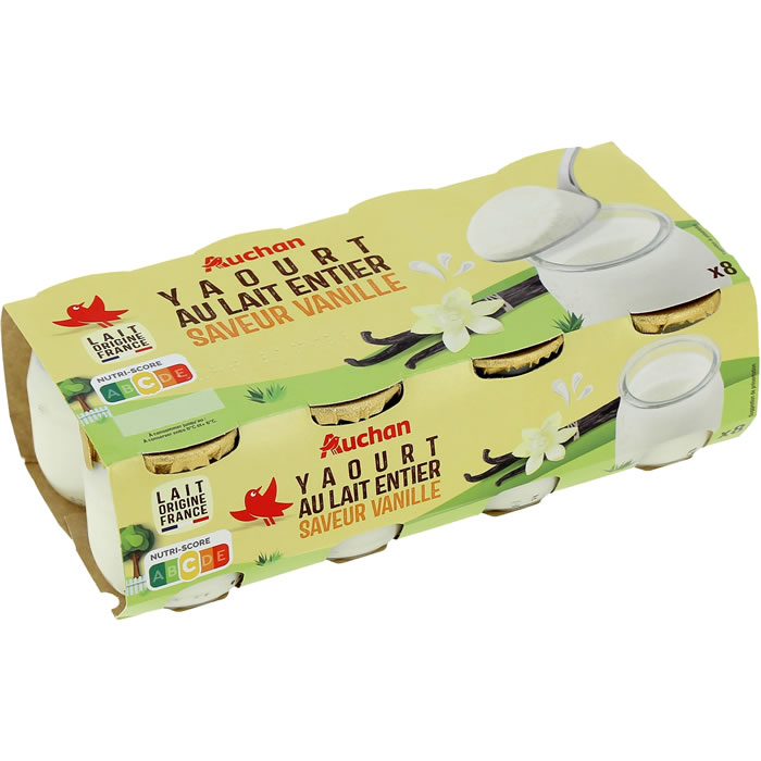 AUCHAN Yaourts aromatisés à la vanille