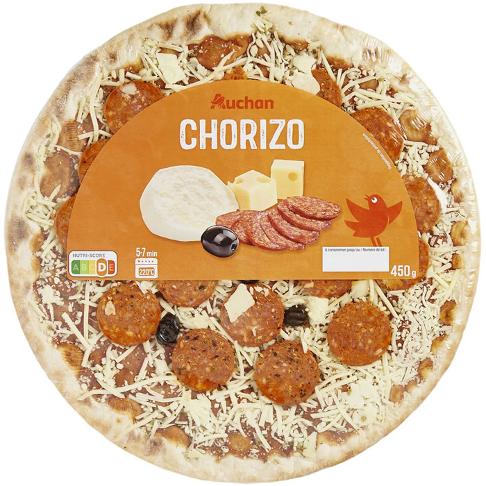 AUCHAN Pizza au chorizo