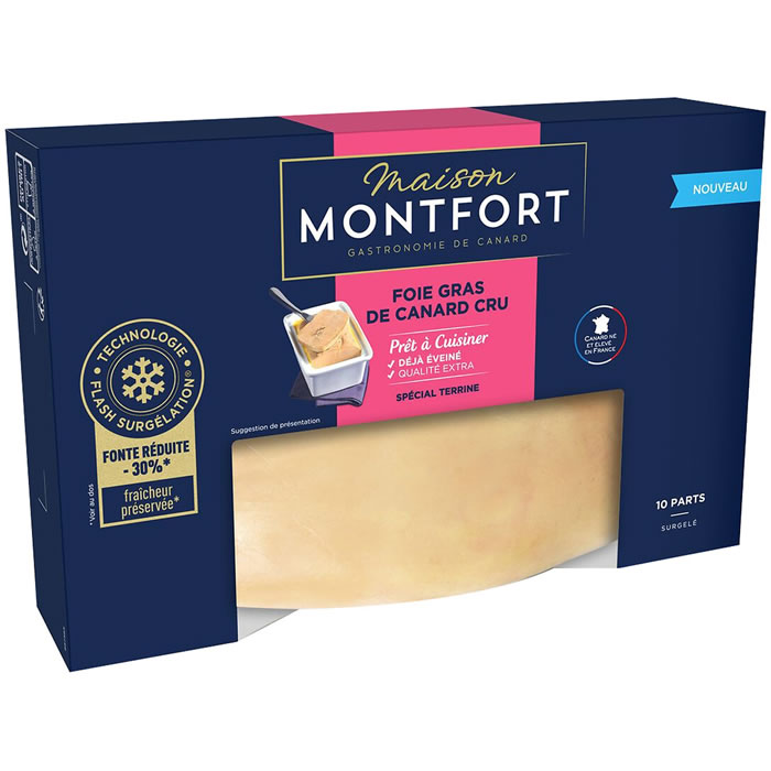 Foie gras de canard cru Qualité Extra origine France - Montfort