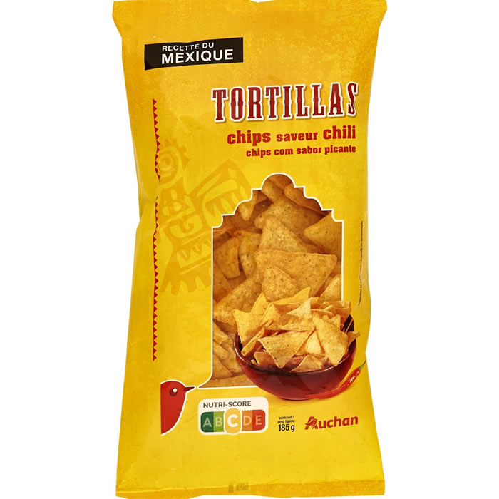AUCHAN Recette du Mexique Tortillas chips saveur chili