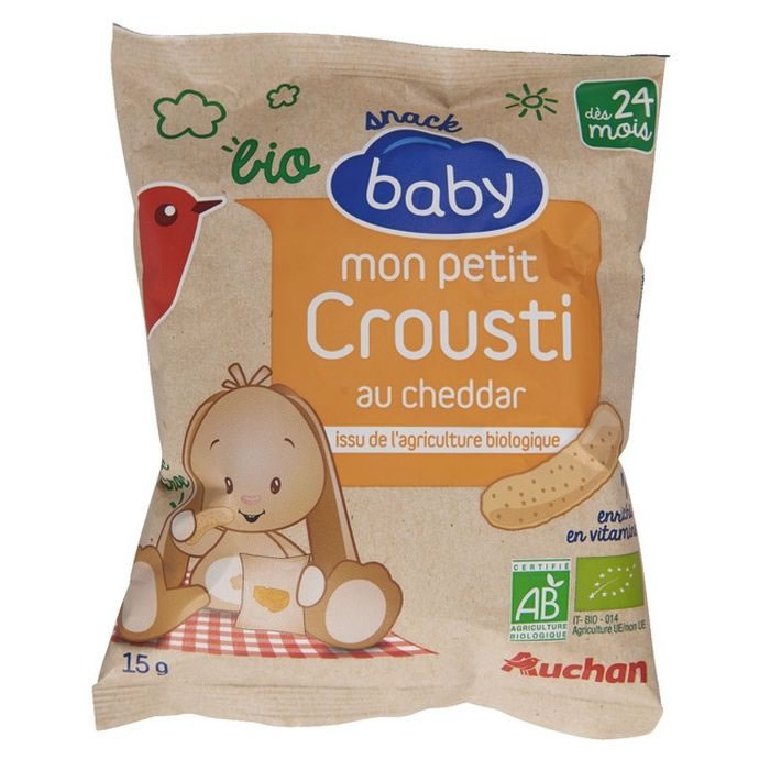 AUCHAN Baby Snack au fromage bio dès 24 mois