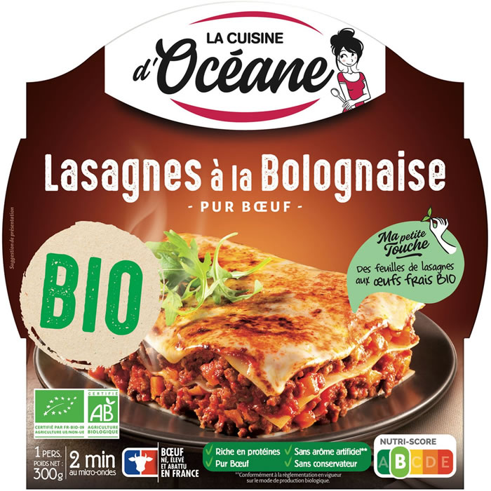 LA CUISINE D'OCEANE Lasagnes à la bolognaise pur boeuf bio