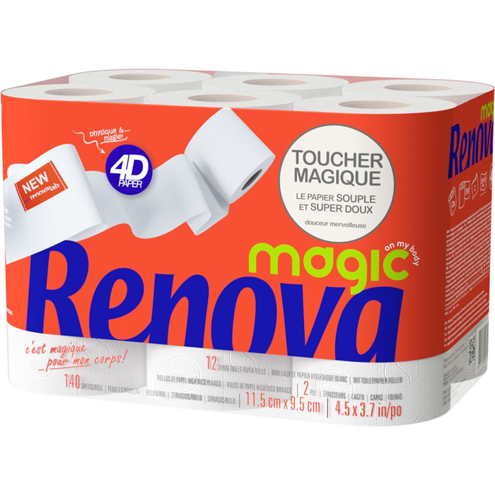 RENOVA Magic Papier toilette 2 épaisseurs 4D