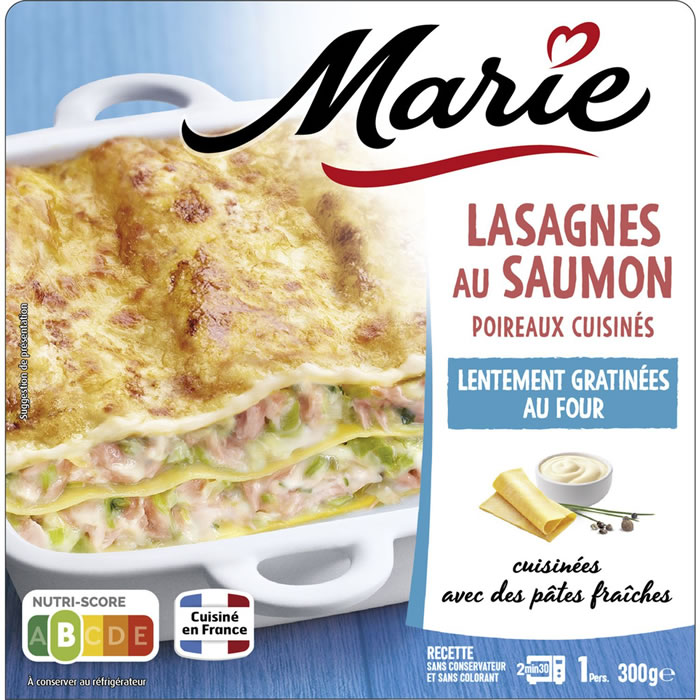 MARIE Lasagnes au saumon et poireaux micro-ondes