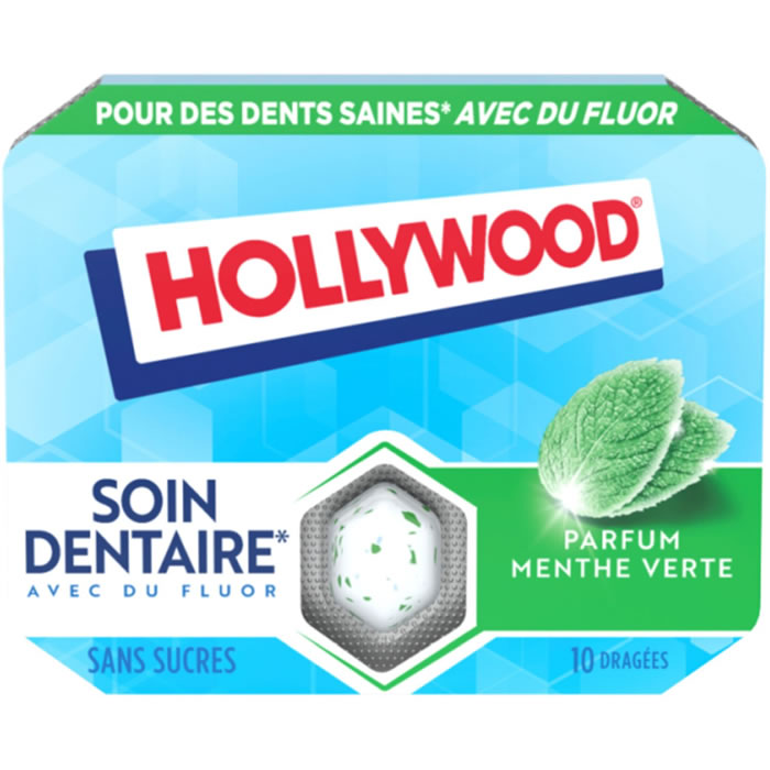 HOLLYWOOD Soin Dentaire Chewing-gum à la menthe verte sans sucres
