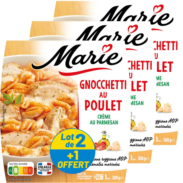 MARIE Poulet, gnocchetti et crème au parmesan micro-ondes