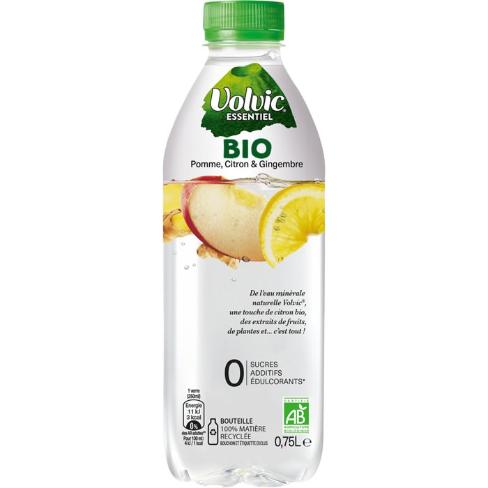 VOLVIC Eau aromatisée à la pomme, citron et gingembre bio