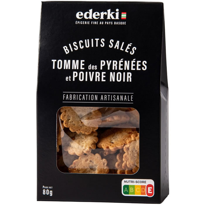 EDERKI Petits sablés salés tomme des pyrénées IGP et poivre noir