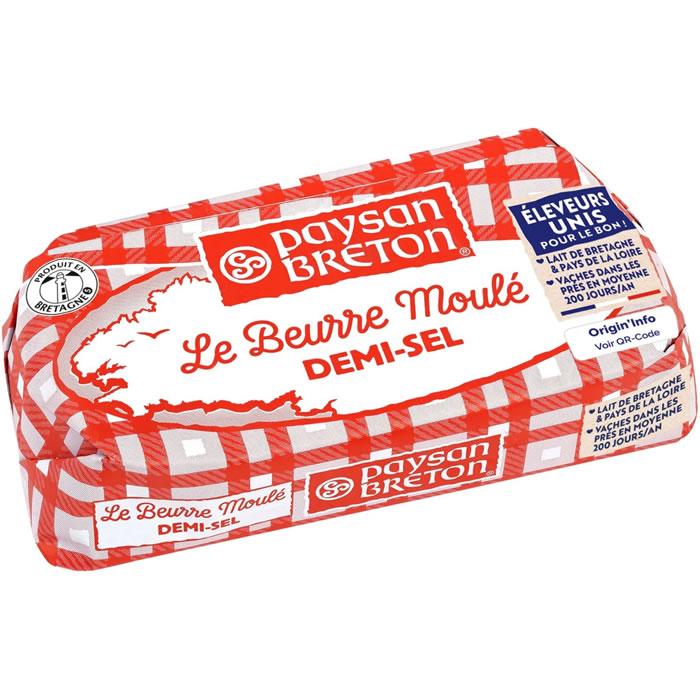 PAYSAN BRETON Beurre moulé demi-sel 80% M.G