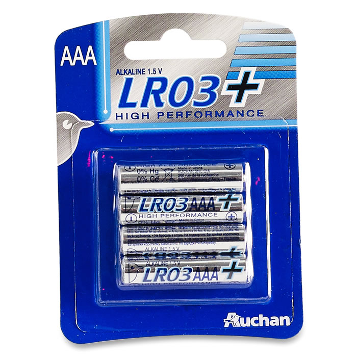 AUCHAN High Performance Piles alcaline LR3 - type AAA