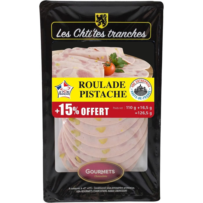 GOURMET DE L'ARTOIS Les Chti'tes Tranches Roulade de jambon à la pistache en tranche