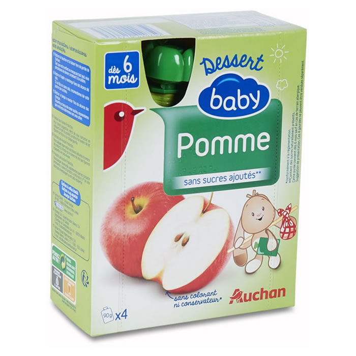 AUCHAN Baby Dessert pomme dès 6 mois