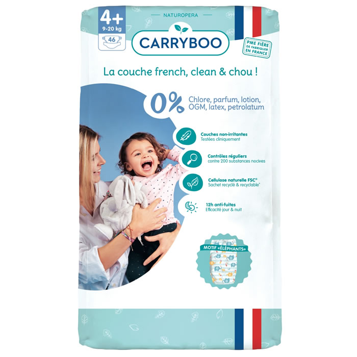 CARRYBOO Dermo Sensitives Couches écologiques taille 4+ (9-20 kg)