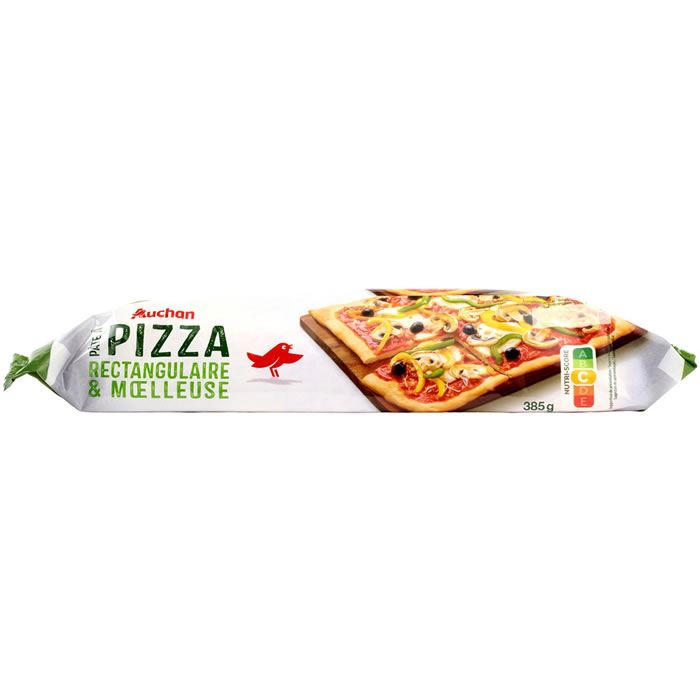 AUCHAN : Pâte à pizza rectangulaire et moelleuse
