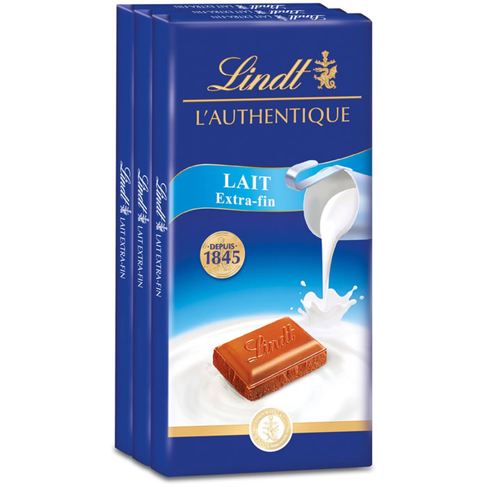 LINDT L'Authentique Tablette de chocolat au lait