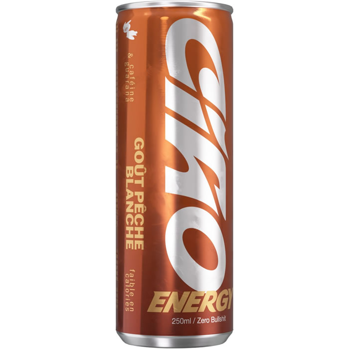 CIAO Squeezie Boisson énergisante gazeuse saveur pêche blanche