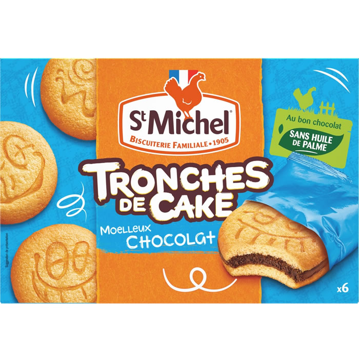 ST MICHEL Tronches de cake Biscuits moelleux au chocolat
