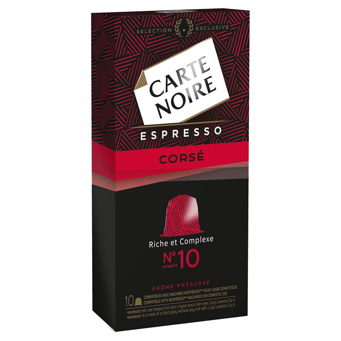 CARTE NOIRE Capsules de café espresso corsé N°10