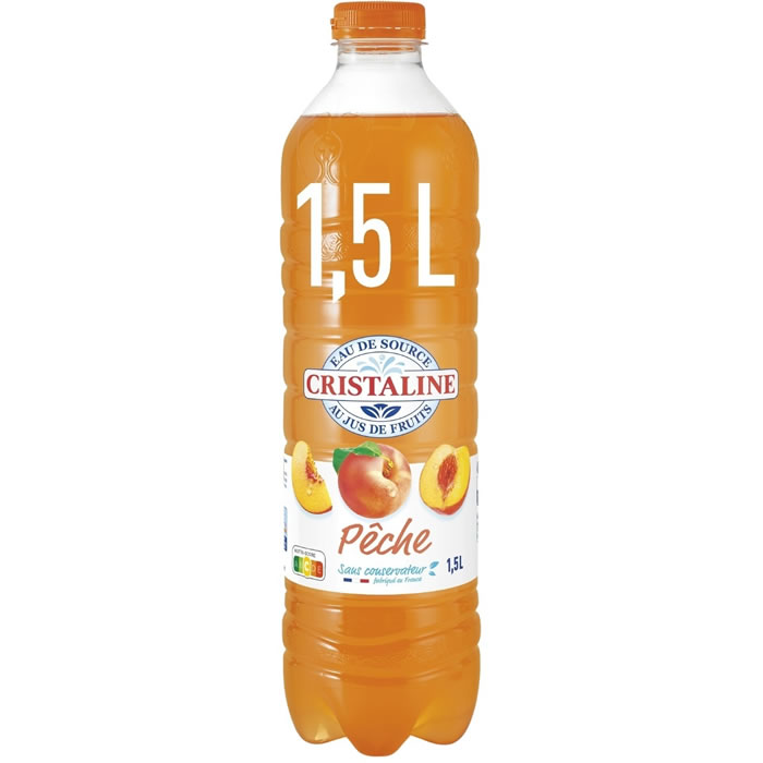 CRISTALINE Eau de source aromatisée au jus de pêche