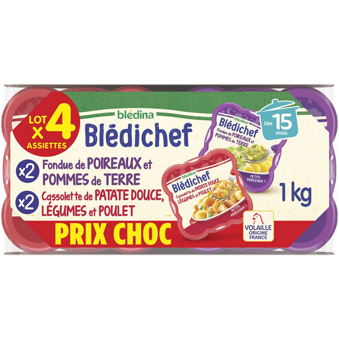 BLEDINA Blédichef Fondue de poireau et cassolette de patate douce dès 15 mois