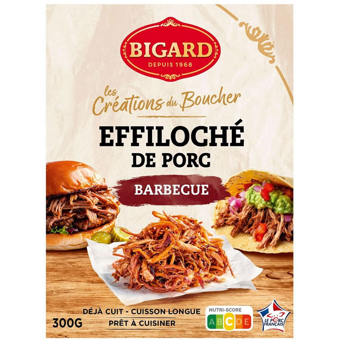 BIGARD Effiloché de porc saveur barbecue